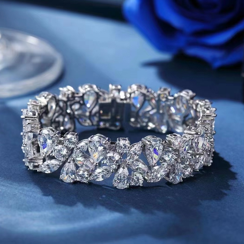 Стерлинговое серебро 925/18k/14k/10k с 5A CZ/Real Diamond Bracelet