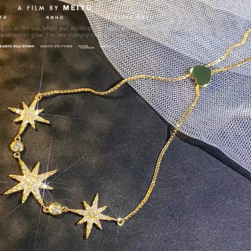 Tuochen Jewelry Fashion New Design 18K/14K/10K Gold Diamond Star Bracelet